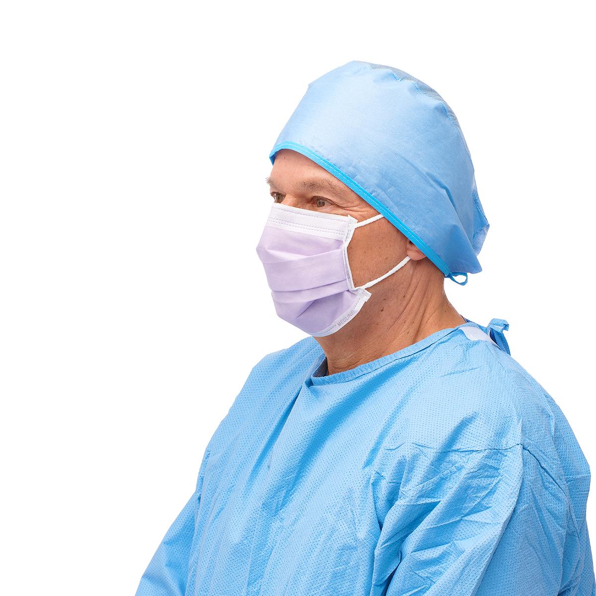 Skin Friendly Fog Free ASTM Level 3 Procedure Masks 4 Ply Purple Ear Loop Masks FluidShield 